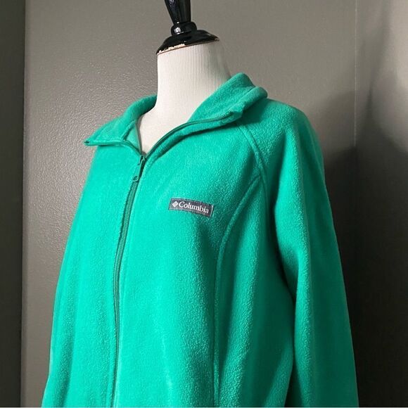 Columbia Women’s Jade Green Full Zip Fleece Jacket HTF color - Picture 2 of 11